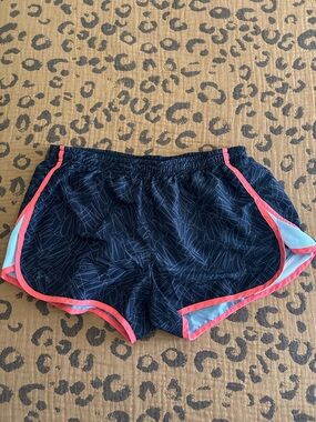 Under Armour Navy Athletic Shorts with Coral Trim